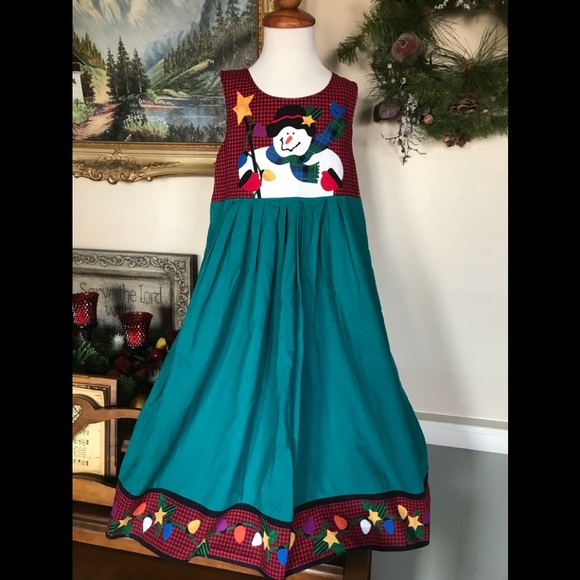 Girls Snowman Christmas Dress